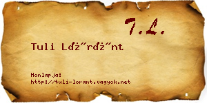 Tuli Lóránt névjegykártya