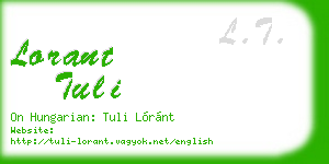 lorant tuli business card