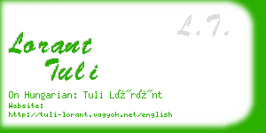 lorant tuli business card